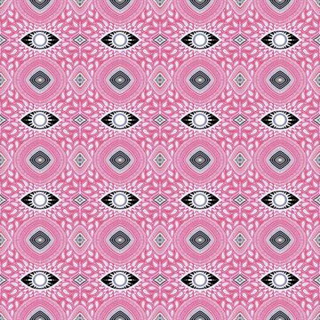 Abstract symbols turkeys seamless evil eyes magic pattern for wrapping paper and fabrics and linens