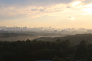 sunrise over the city