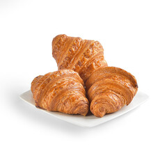 Croissant in American style. Unlike French style one, the bread is crumbly and its crust is crunchy. It is also a needed food for breakfast with jam, coffee. In other country, it can be a quick snack