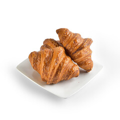 Croissant in American style. Unlike French style one, the bread is crumbly and its crust is crunchy. It is also a needed food for breakfast with jam, coffee. In other country, it can be a quick snack
