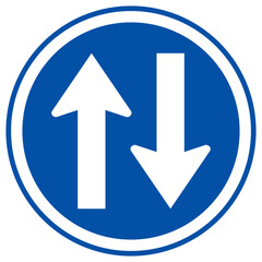 Two Way Traffic Road Sign,Vector Illustration, Isolate On White Background Label. EPS10