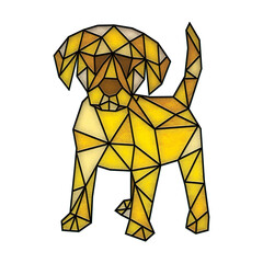 Yellow, Stained, Glass, Stained-Glass, Dog, Textured