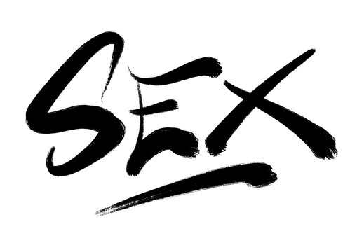 texto caligr&aacute;fico con la palabra sex