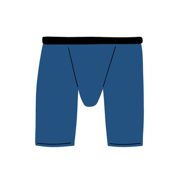 Men's boxers are blue. Vector hand drawn illustration