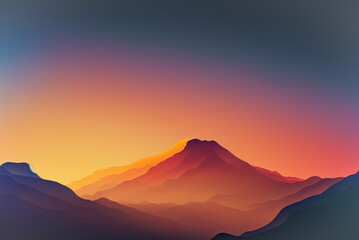 Fototapeta na wymiar Colorful peaks,sunrise in the mountains