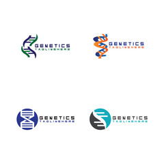 DNA vector logo design template.modern medical logotype.laboratory science icon symbol.colorful pharmacology sign-vector