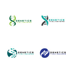 DNA vector logo design template.modern medical logotype.laboratory science icon symbol.colorful pharmacology sign-vector