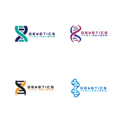 DNA vector logo design template.modern medical logotype.laboratory science icon symbol.colorful pharmacology sign-vector