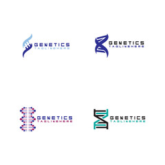 DNA vector logo design template.modern medical logotype.laboratory science icon symbol.colorful pharmacology sign-vector