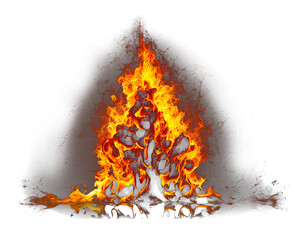 Raging Fire Flames - Transparent PNG - Generative Ai. - obrazy, fototapety, plakaty