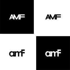 amf initial letter monogram logo design set