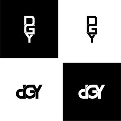 dgy lettering initial monogram logo design set