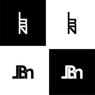 lbn initial letter monogram logo design set