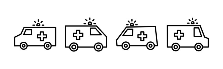 Ambulance icon vector for web and mobile app. ambulance truck sign and symbol. ambulance car