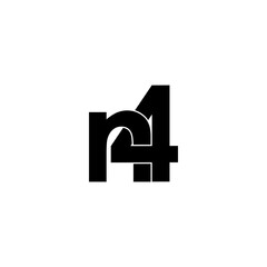 n4 typography letter monogram logo design