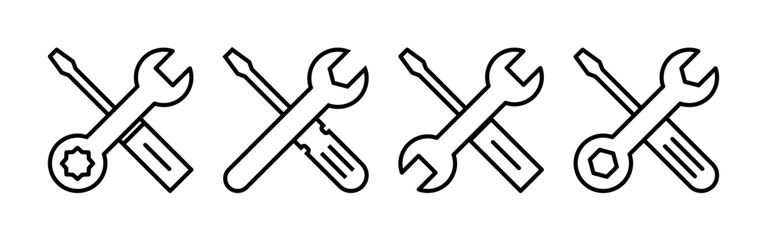 Repair tools icon vector for web and mobile app. tool sign and symbol. setting icon. Wrench and screwdriver. Service