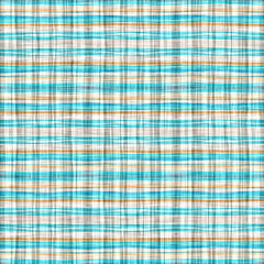 Teal rustic coastal beach house check fabric tile. Seamless sailor flannel textile gingham repeat swatch.