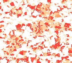 An abstract graphic design of a camouflage background or a beige-red-orange independent floral pattern.