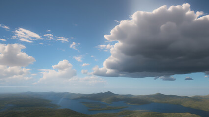 Obraz premium clouds in the sky, landscape, Generative AI