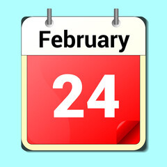 day on the calendar, vector image format, February 24.