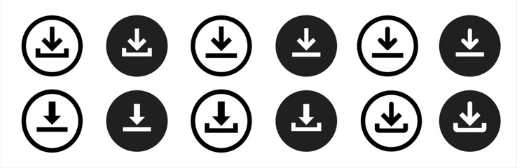 Download icon set. download icon Collection. download sign and symbol transparent PNG. Vector illustration.