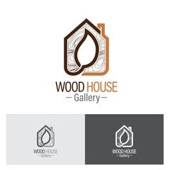 Real Estate Logos Wooden Houses, Furniture Gallery Company. Logo template for all about woodwork.