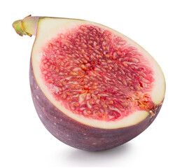 half of fig isolated on a white background