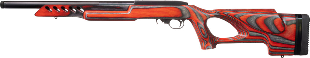 Obraz premium Rimfire rifle with a laminated red stock