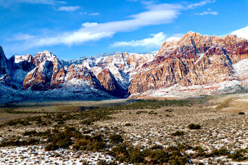 Red Rock Canyon with snow