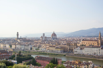 Obraz premium Beautiful view of Santa Maria del Fiore and Giotto's Belltower in Florence, Italy