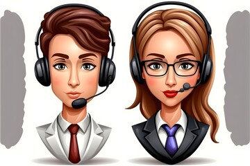 Customer service, call center, hotline, customer support department staff. Generative AI.