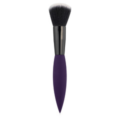 Purple professional makeup brush closeup isolated on transparent background.
