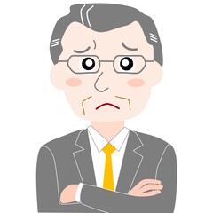 People material - image of a middle-aged man in trouble 人物素材ー困った中年男性風イメージ