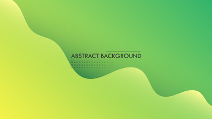 Abstract Modern Background with Fluid Liquid Wave Lines Motion Element and Yellow Green Gradient Color