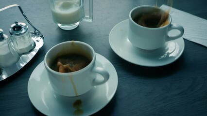 Strong Earthquake Shakes Table Splashing Coffee Everywhere
