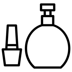 perfume and nail cuffs line icon