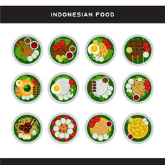 Fototapeta na wymiar Indonesian Food Vector Illustrations & Vectors