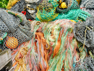 Colorful Pile Of Fish Nets