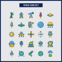 Set space icon vector image