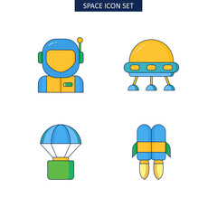 Set space icon vector image