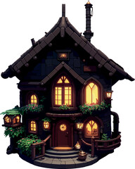 Fototapeta premium Medieval Building: Illustration of a Medieval Building [AI Generated]