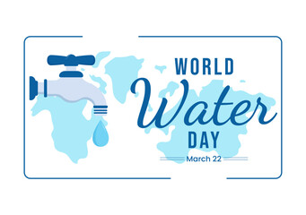 World Water Day on 5 March Illustration with Waterdrop from Earth for Web Banner or Landing Page in Flat Cartoon Hand Drawn Templates Illustration