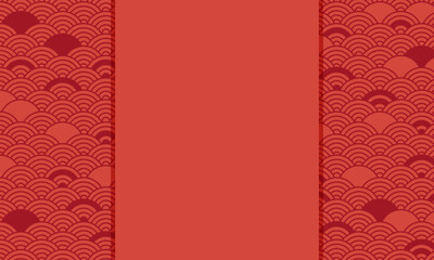 Red chinese vector seamless pattern, oriental background for New Year. Abstract asian illustration