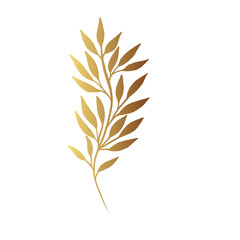 Gold flower line art 