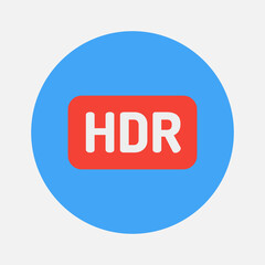 Hdr icon in flat style about camera, use for website mobile app presentation
