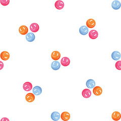 Gum colorful balls pattern seamless background texture repeat wallpaper geometric vector