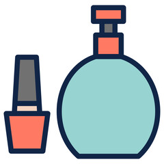 perfume and nail cuffs filled line icon