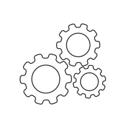 black line  gear icon vector element design template