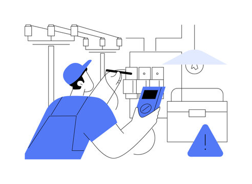 Electrician services abstract concept vector illustration.