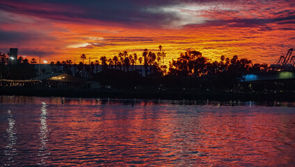 sunset over the river